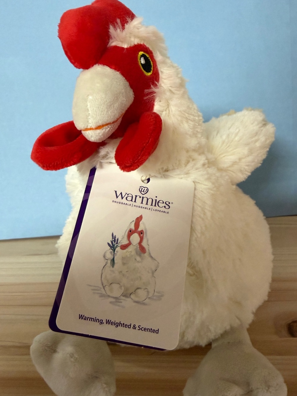 Warmies Cream & Red Plush Chicken - Soft Stuffed Animal - Picture 3 of 4
